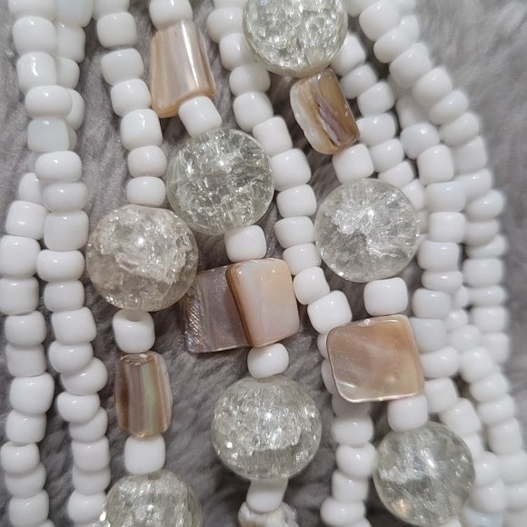 🔥White glass beaded necklace - Picture 4 of 8